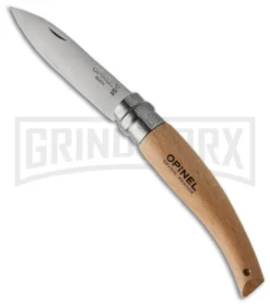Opinel Knives No. 8 Garden Beech Wood Folding Knife - Stainless Steel
