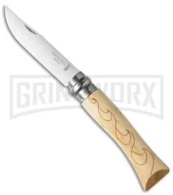 Opinel Knives Nature Wave No. 7 Beech Wood Folding Knife - Stainless Steel