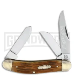 Rough Rider Striped Bolsters Stockman Jigged Bone Pocket Knife