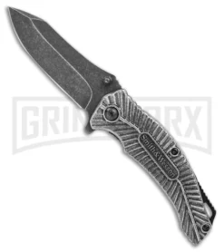 Smith & Wesson Mongoose Aluminum Liner Lock Knife - Black Stonewash Plain