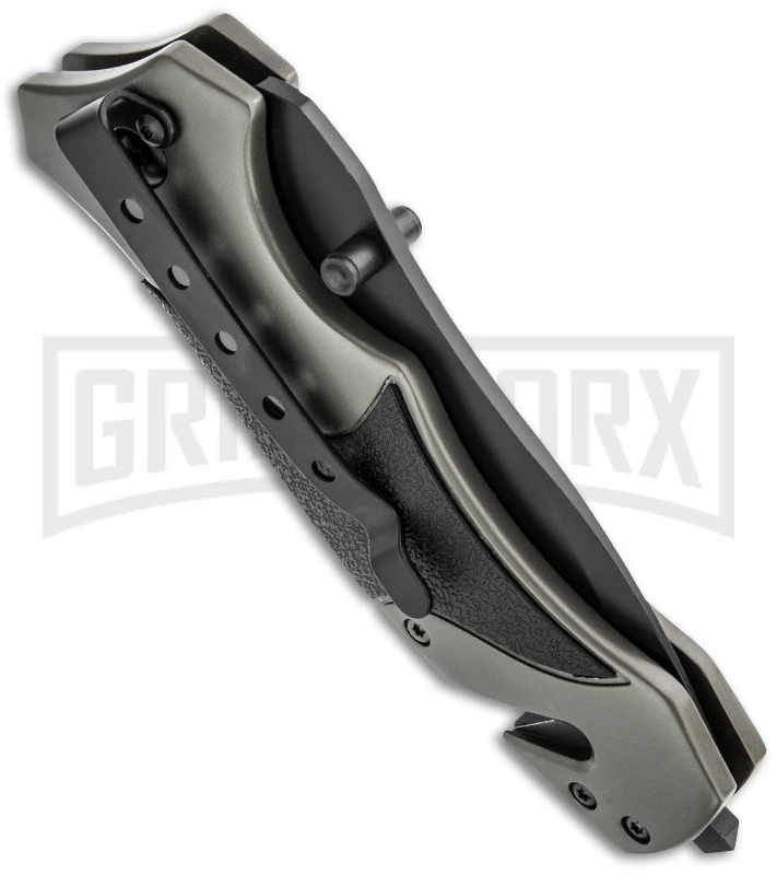 Smith & Wesson M&P SWMP8BS Drop Point Gray Folding Knife - Black Serr 2 Smith & Wesson M&P SWMP8BS Drop Point Gray Folding Knife - Black Serr - Image 2