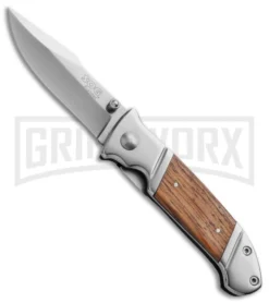 SOG Fielder Mini Wood Folding Knife - Satin Plain