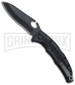 SOG SOGzilla Large Folding Knife - Black Plain