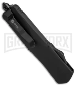 Spartan Dagger D/A OTF Automatic Knife - Black Plain -Grindworx Shop spartan wns it m1 cm side large