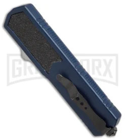 Titan Blue D/A OTF Automatic Knife - Tanto Satin Plain 5 Titan Blue D/A OTF Automatic Knife - Tanto Satin Plain -Grindworx Shop titan blue tanto BP er side large