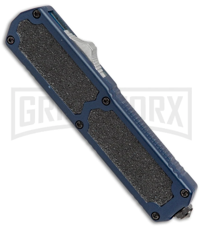 Titan Blue D/A OTF Automatic Knife - Tanto Satin Plain 2 Titan Blue D/A OTF Automatic Knife - Tanto Satin Plain - Image 2