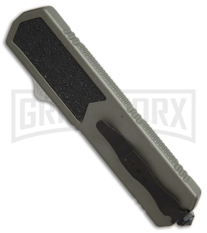 Titan Gray D/A OTF Automatic Knife - Dagger Satin Serr 3 Titan Gray D/A OTF Automatic Knife - Dagger Satin Serr - Image 3